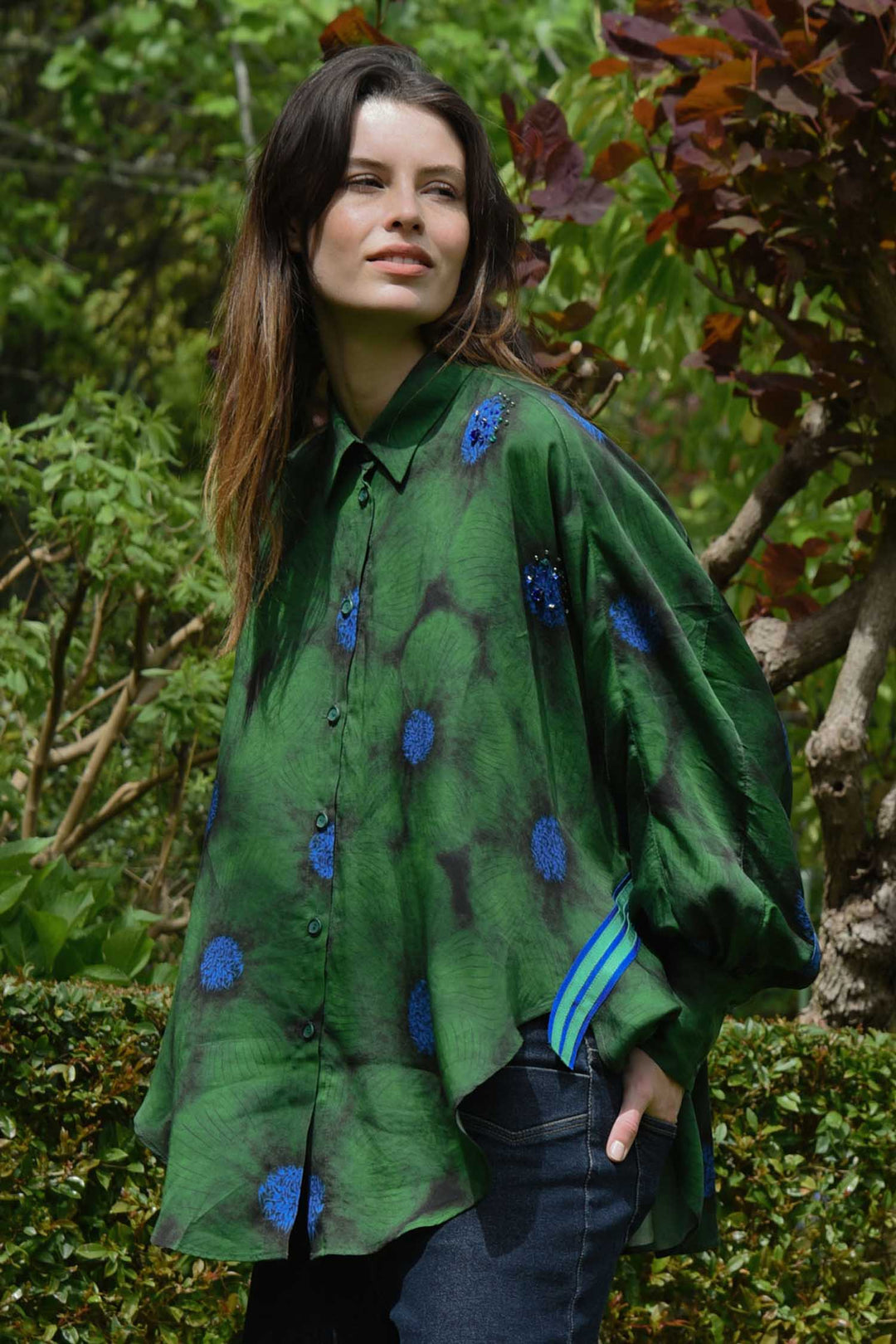 Living The Dream Shirt in Green Floral