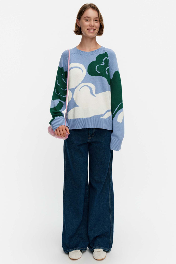 Loitsu Kukasta Kukkaan Knitted Pullover in Blue