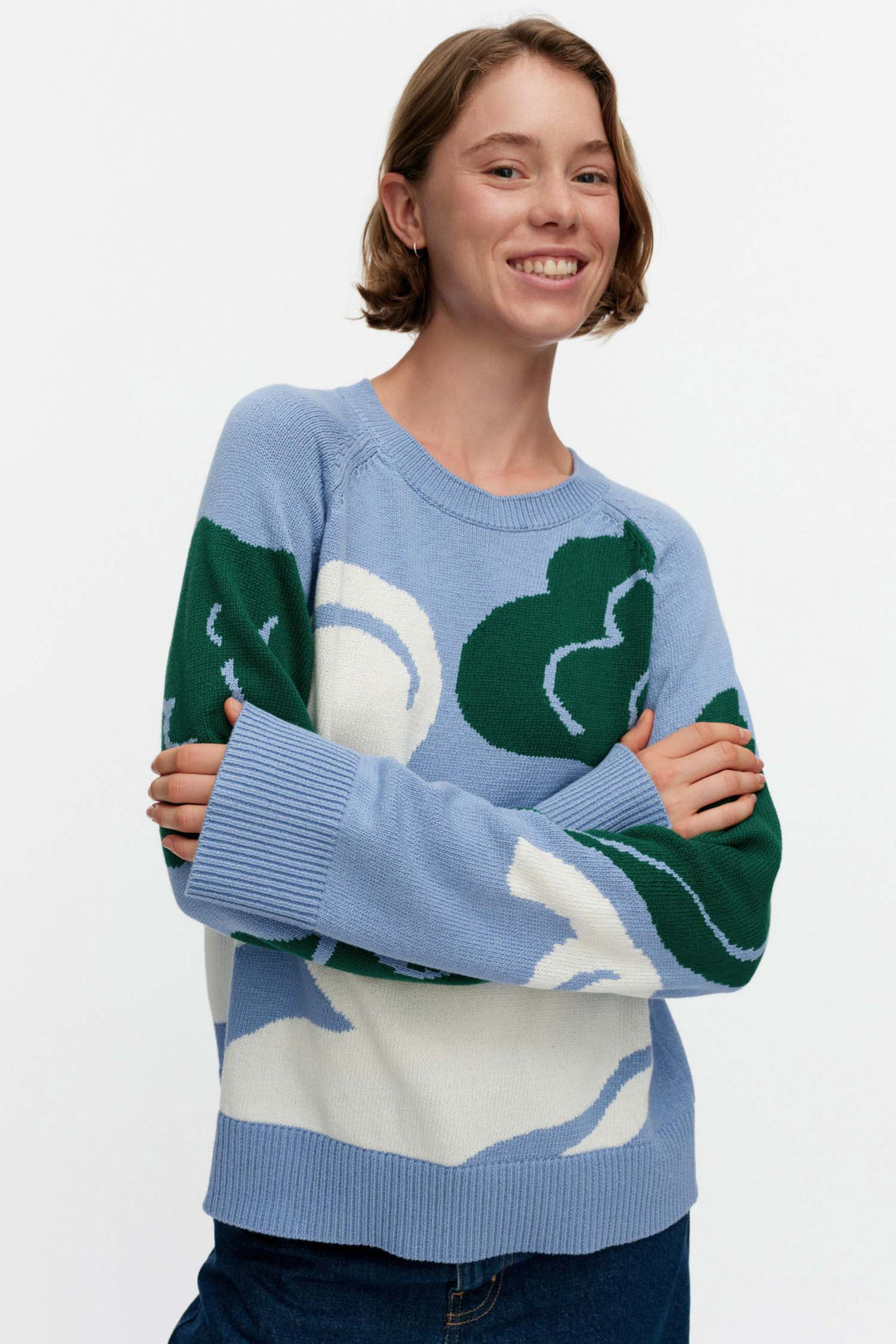 Loitsu Kukasta Kukkaan Knitted Pullover in Blue