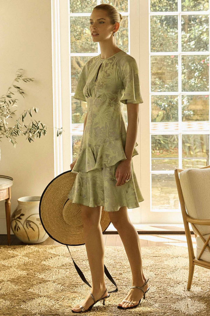 Lolita Short Mini Dress in Silver Lime