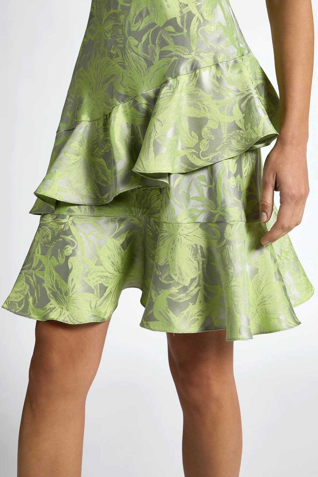 Lolita Short Mini Dress in Silver Lime