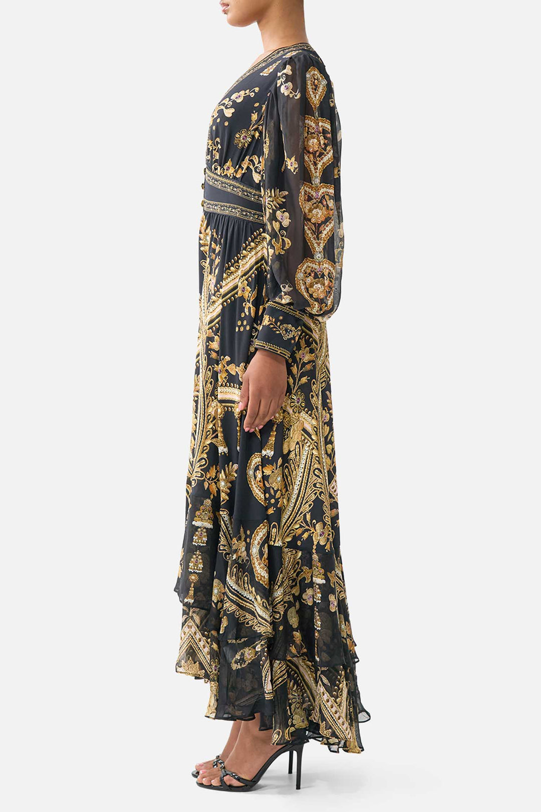 Long Button Front Dress in Taurus Rising