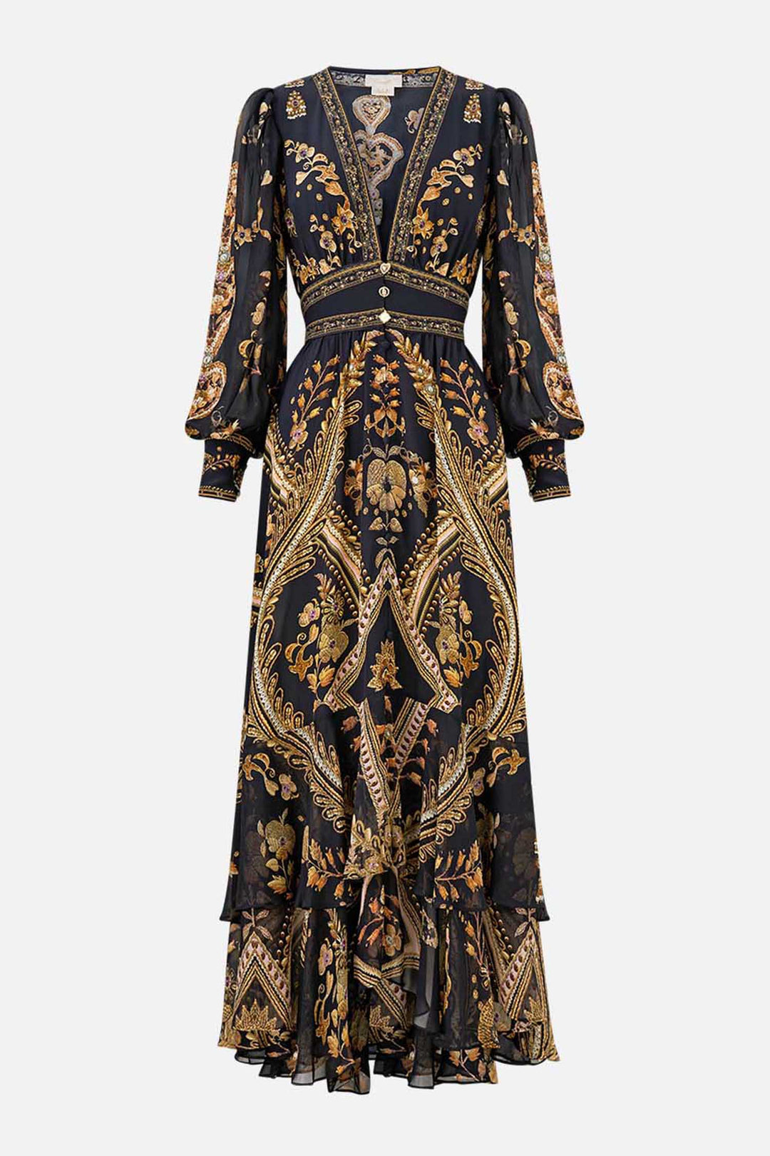 Long Button Front Dress in Taurus Rising