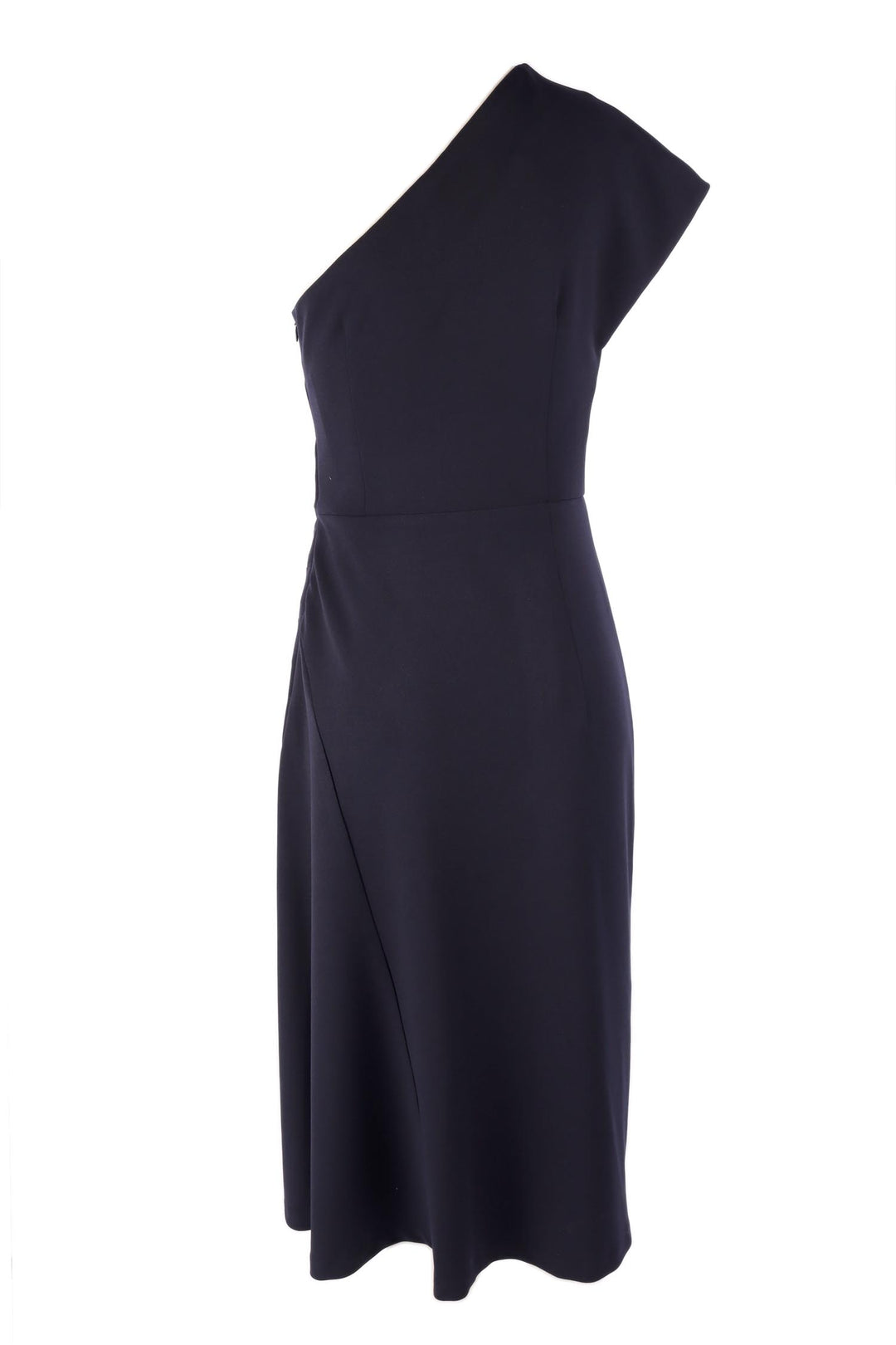 Antonia One Shoulder Midi Dress in Navy