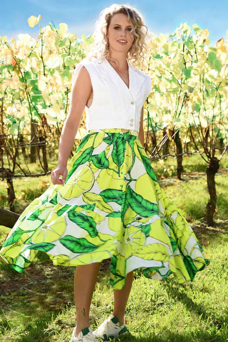 Long Heart Skirt in Lemons | FINAL SALE