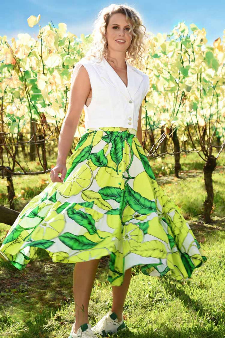 Long Heart Skirt in Lemons | FINAL SALE