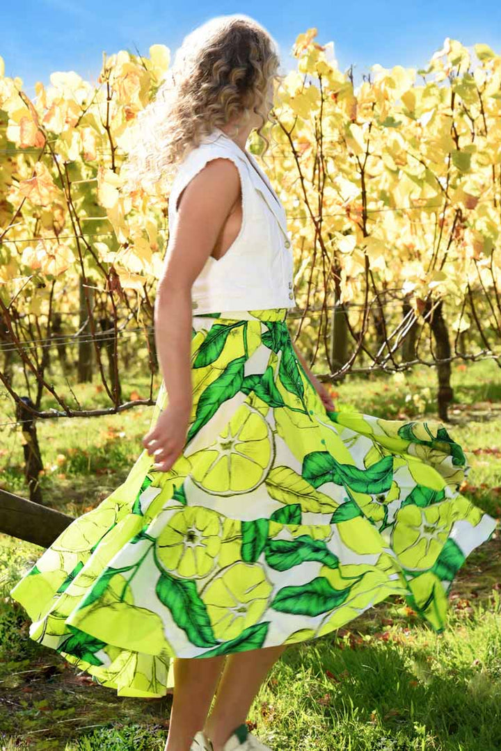 Long Heart Skirt in Lemons | FINAL SALE