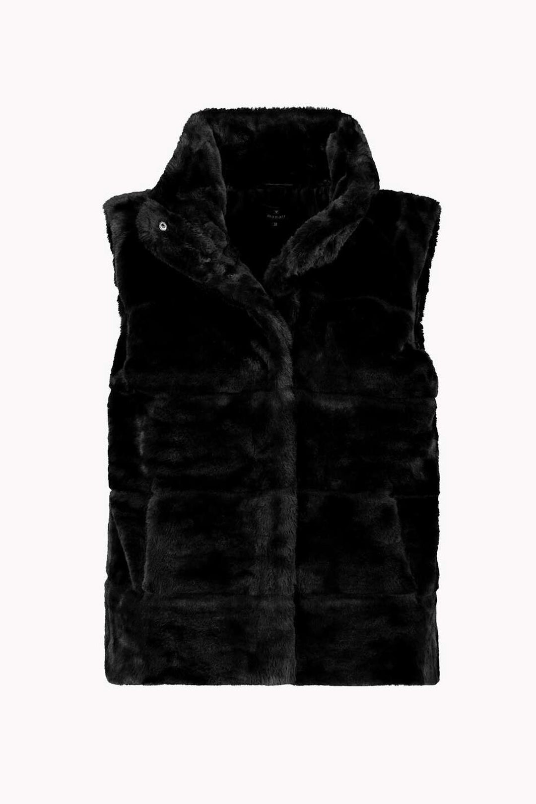 Long Line Faux Fur Vest in Black