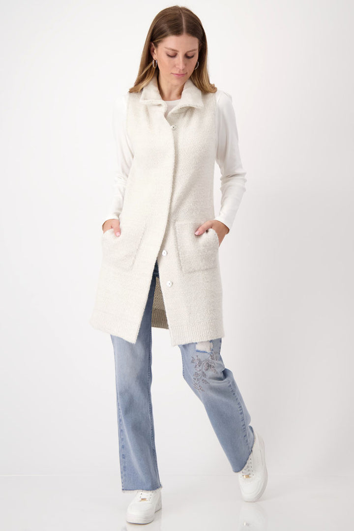 Long Line Knit Vest in Sandshell