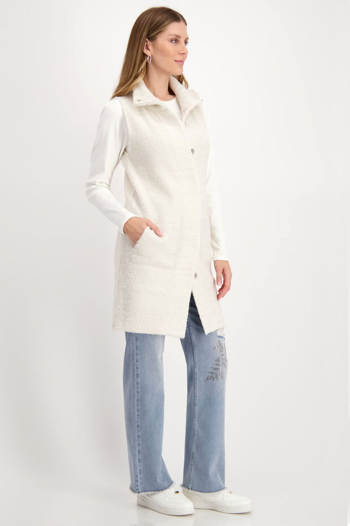 Long Line Knit Vest in Sandshell
