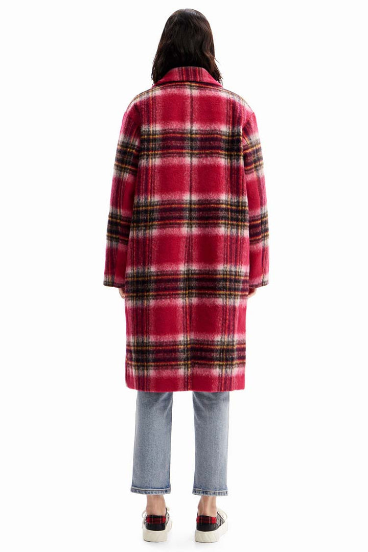 Long Plaid Wool Coat