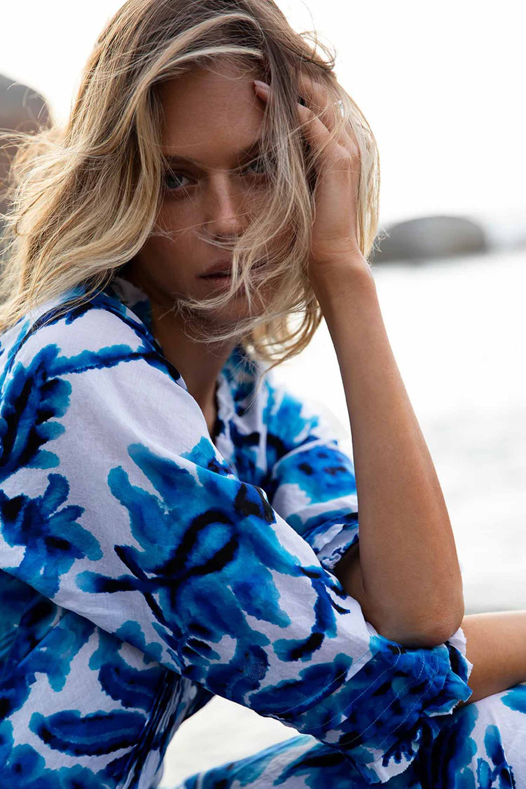 Long Poppy Dress in Turquoise Bay