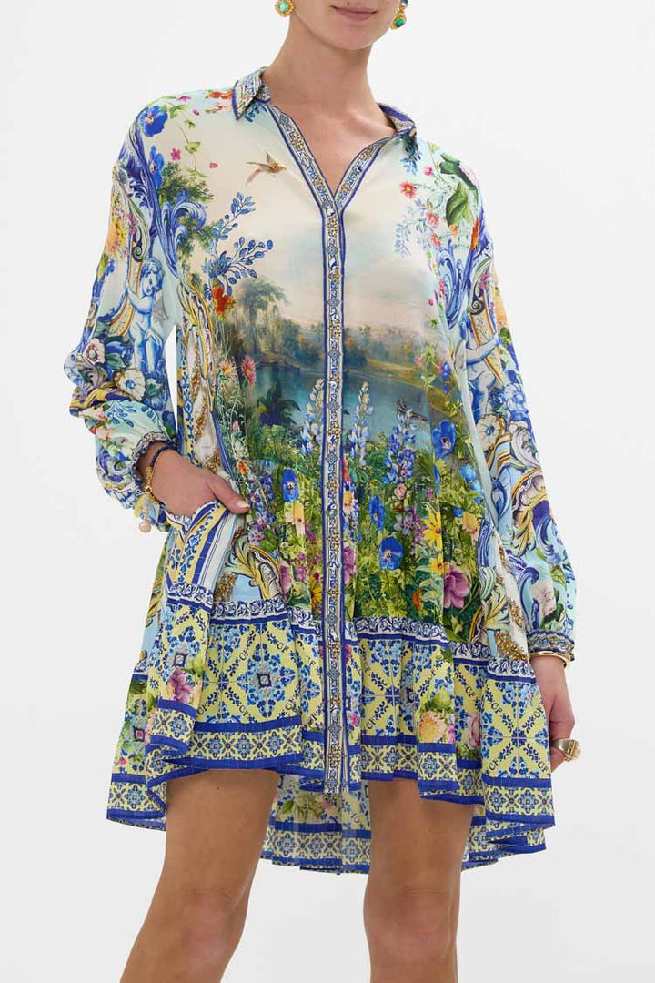 LS Tiered Short Dress in Wall To Wall Wonders