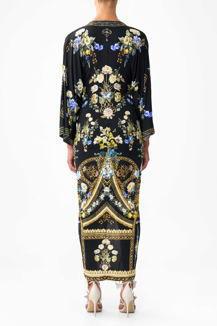 Long Split Front Twist Dress in Ottoman Elegance