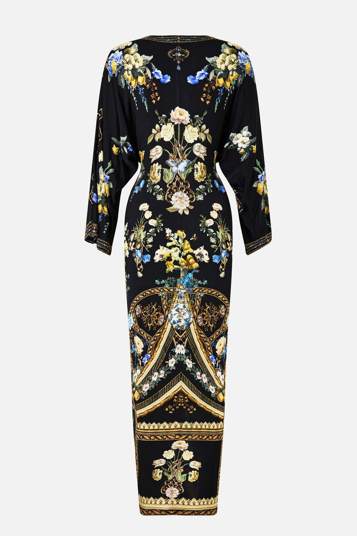 Long Split Front Twist Dress in Ottoman Elegance
