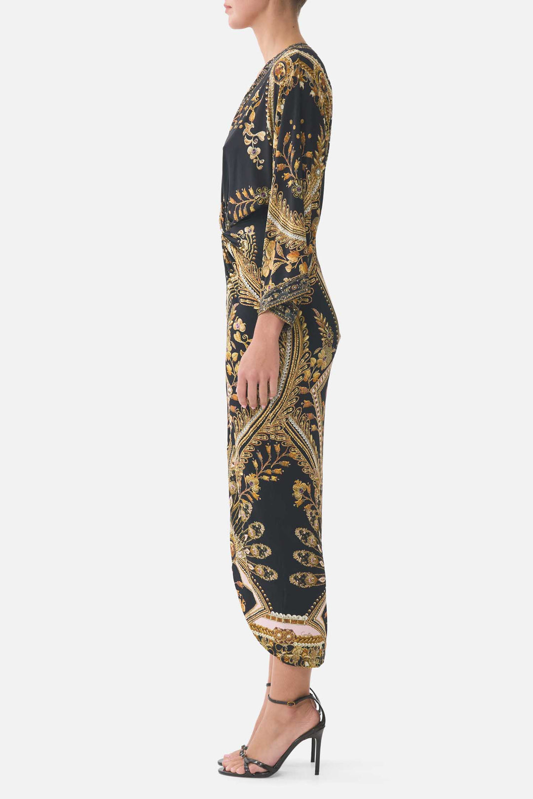 Long Split Front Twist Dress in Taurus Rising