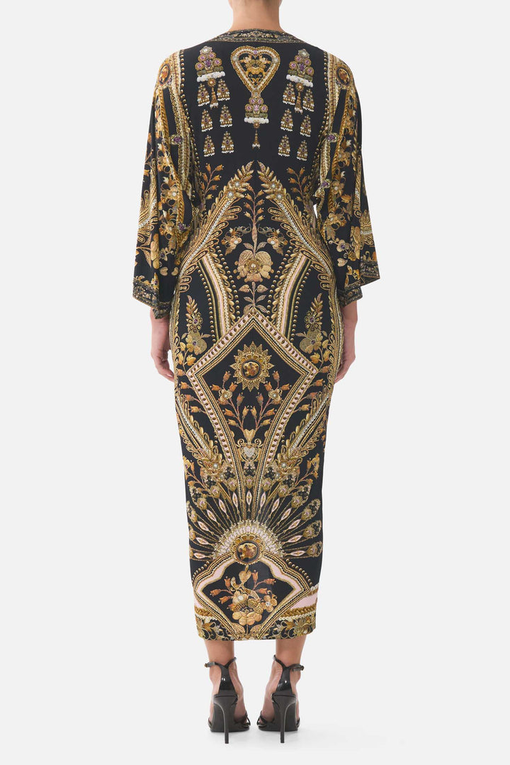 Long Split Front Twist Dress in Taurus Rising