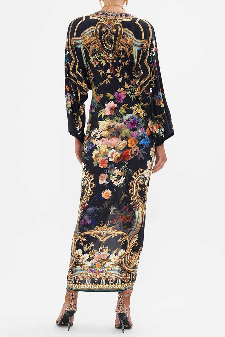 Long Split Front Twist Dress in Play Your Cards Right