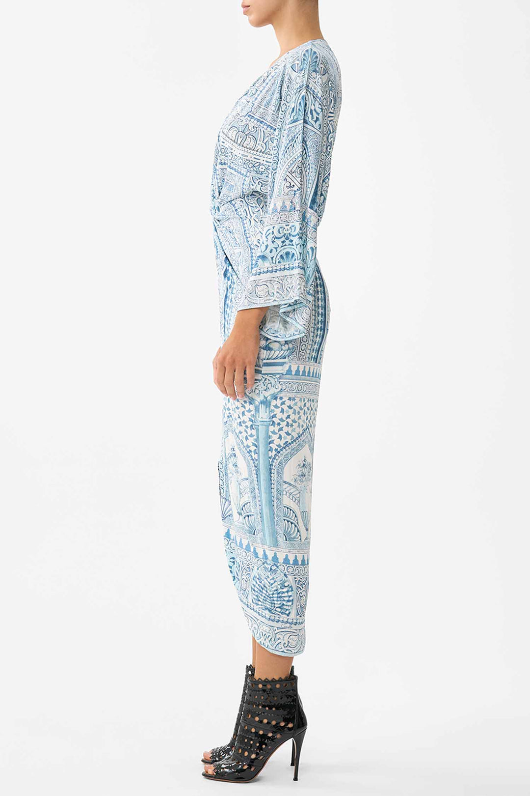 Long Split Front Twist Dress in The Hum of the Alhambra