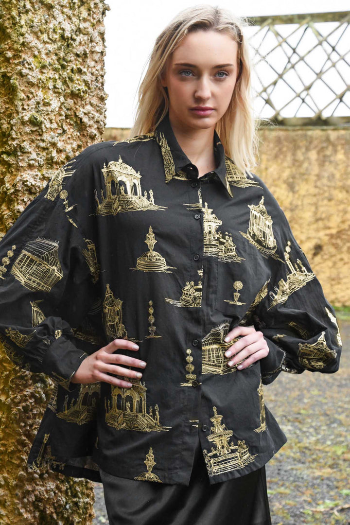 Loose &amp; Luxe Shirt in Black Gold