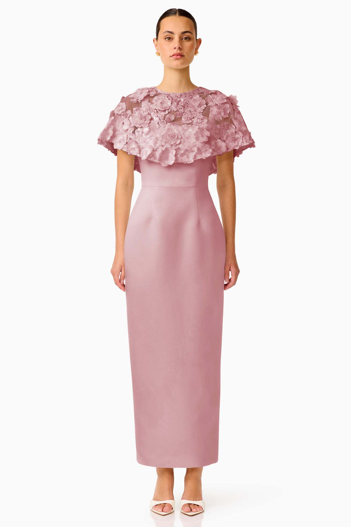 Lorina Cape Gown in Rose Pink