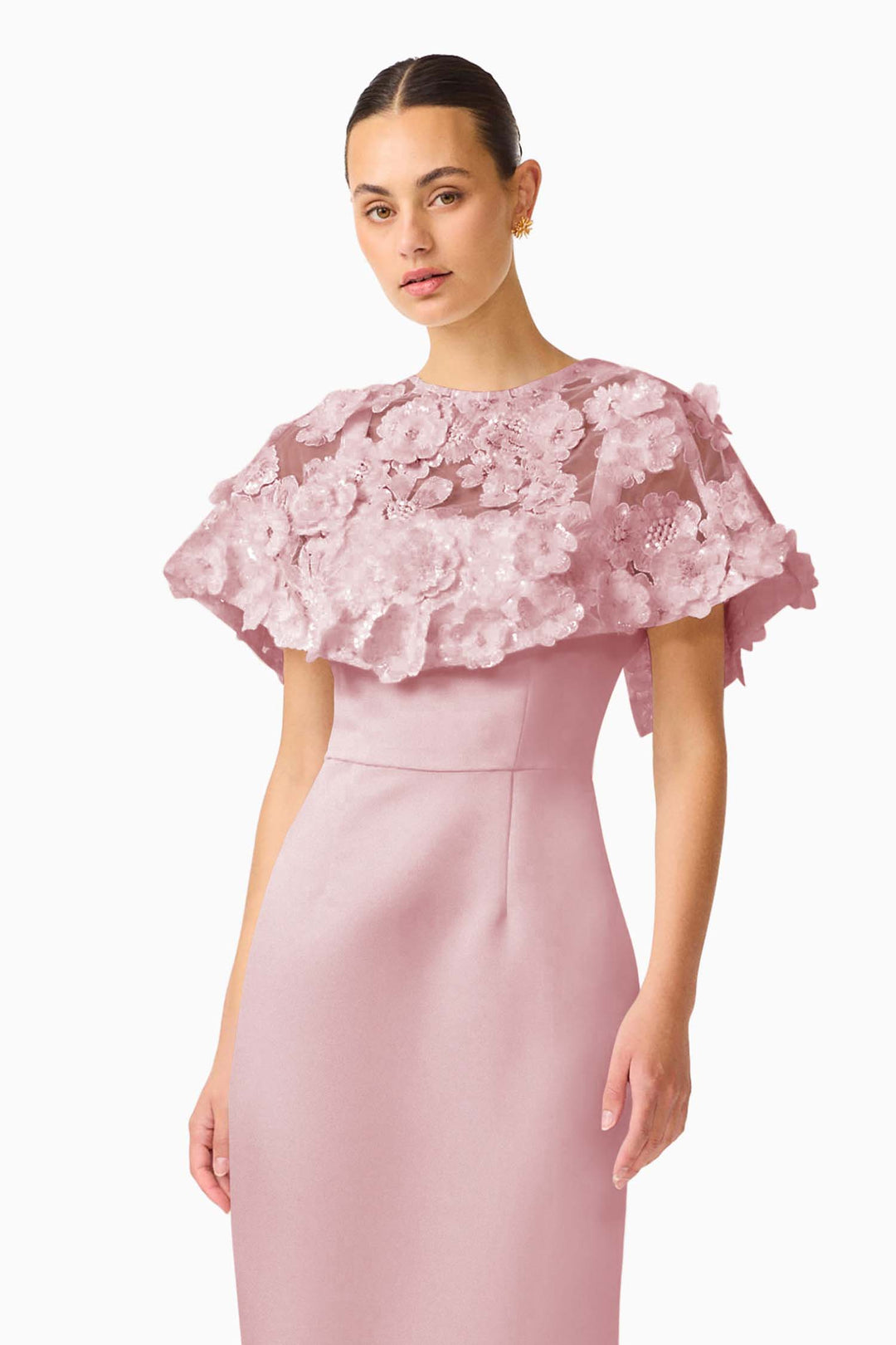 Lorina Cape Gown in Rose Pink