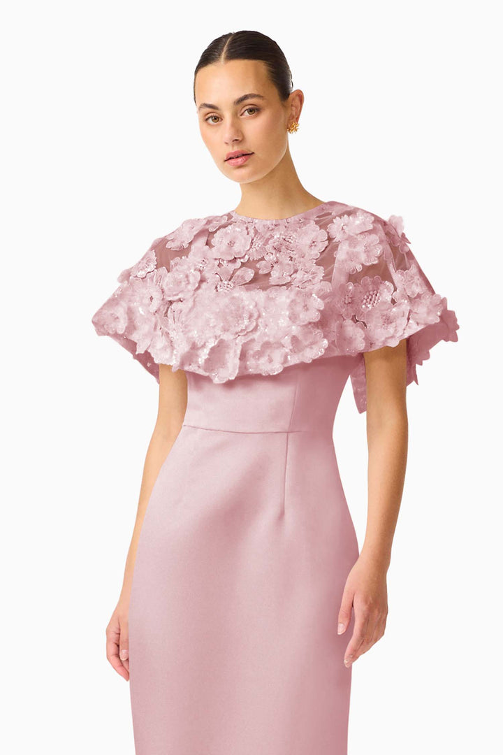 Lorina Cape Gown in Rose Pink