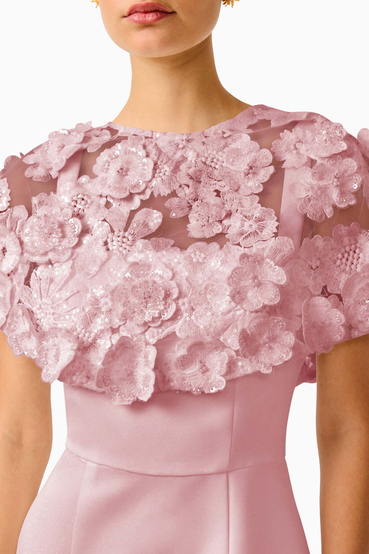 Lorina Cape Gown in Rose Pink