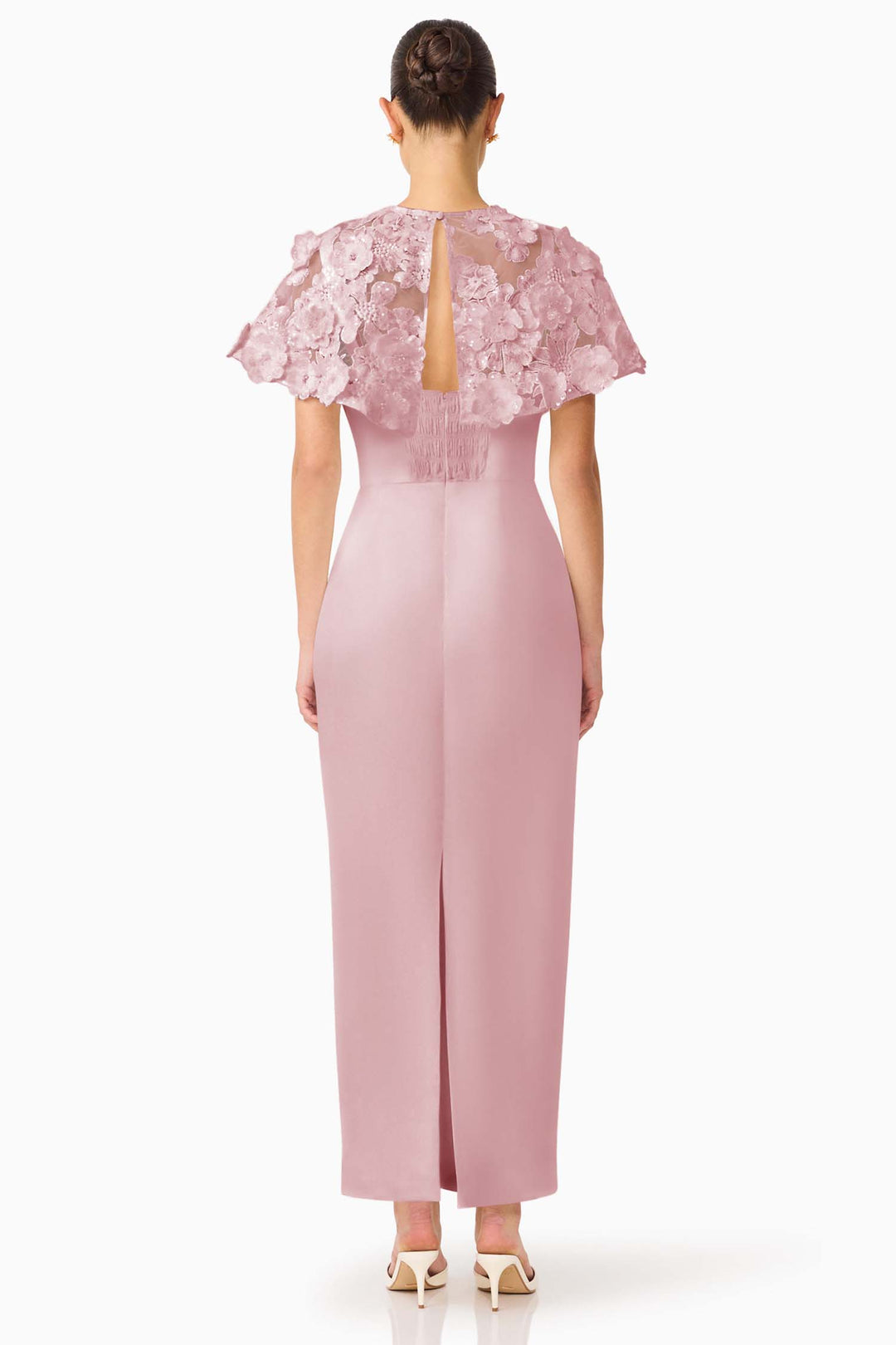 Lorina Cape Gown in Rose Pink