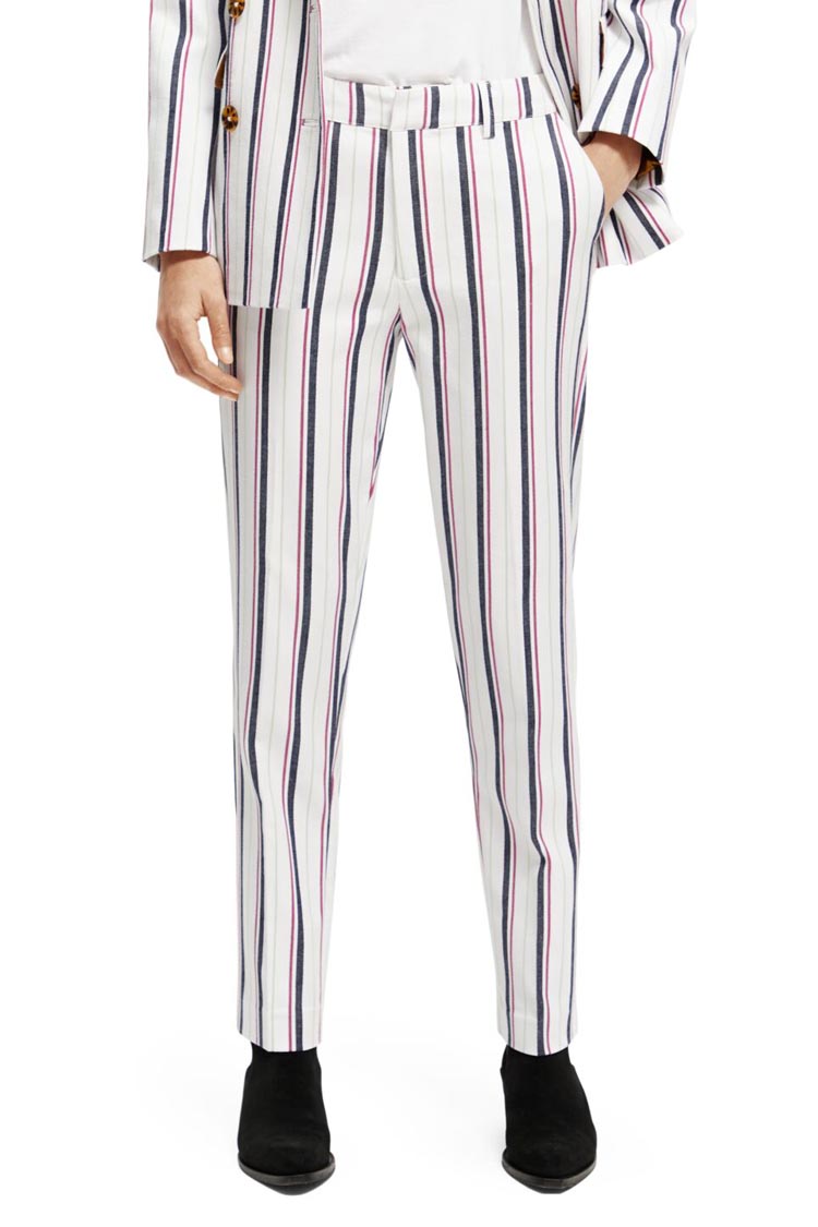 Lowry Mid-rise Slim Fit Striped Trousers | FINAL SALE