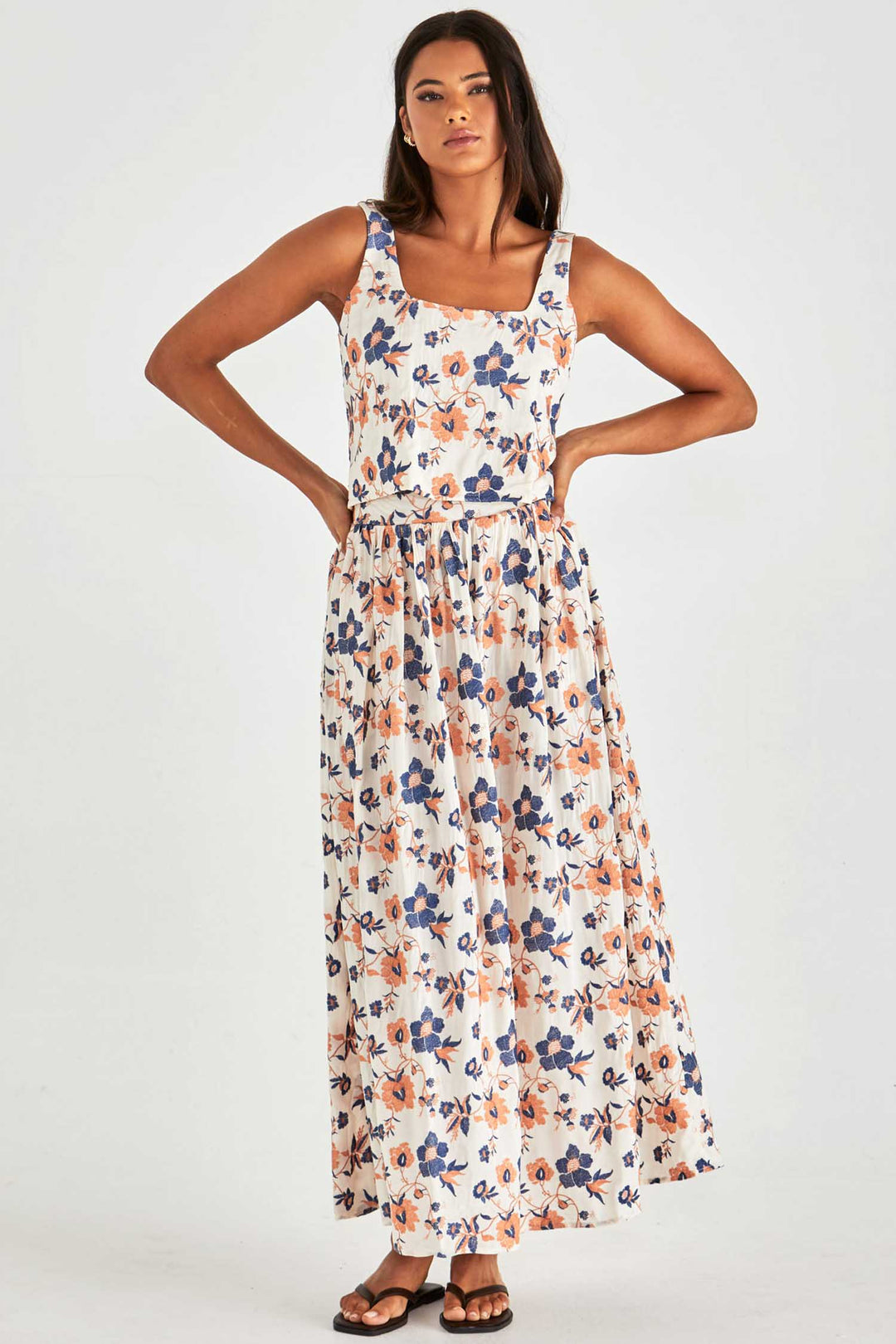 Luca Full Skirt in Floral Embroidery