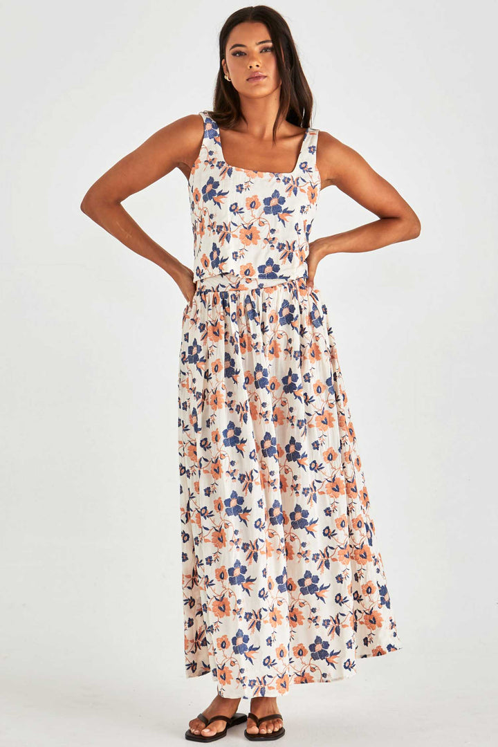 Luca Full Skirt in Floral Embroidery