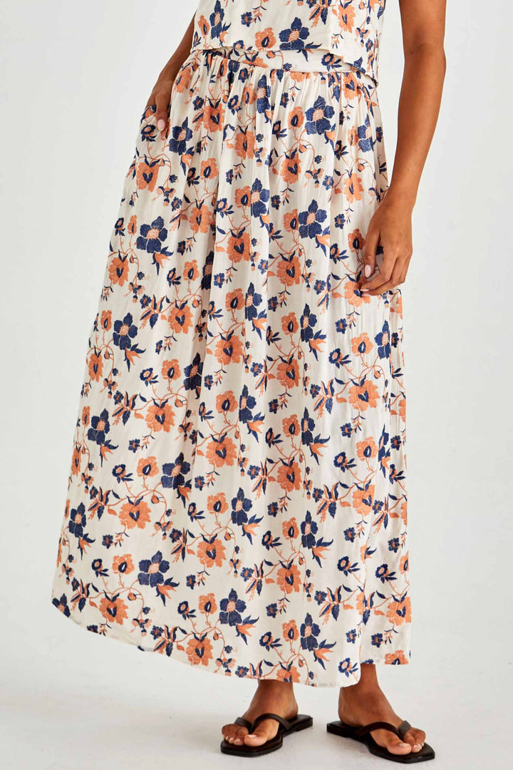 Luca Full Skirt in Floral Embroidery
