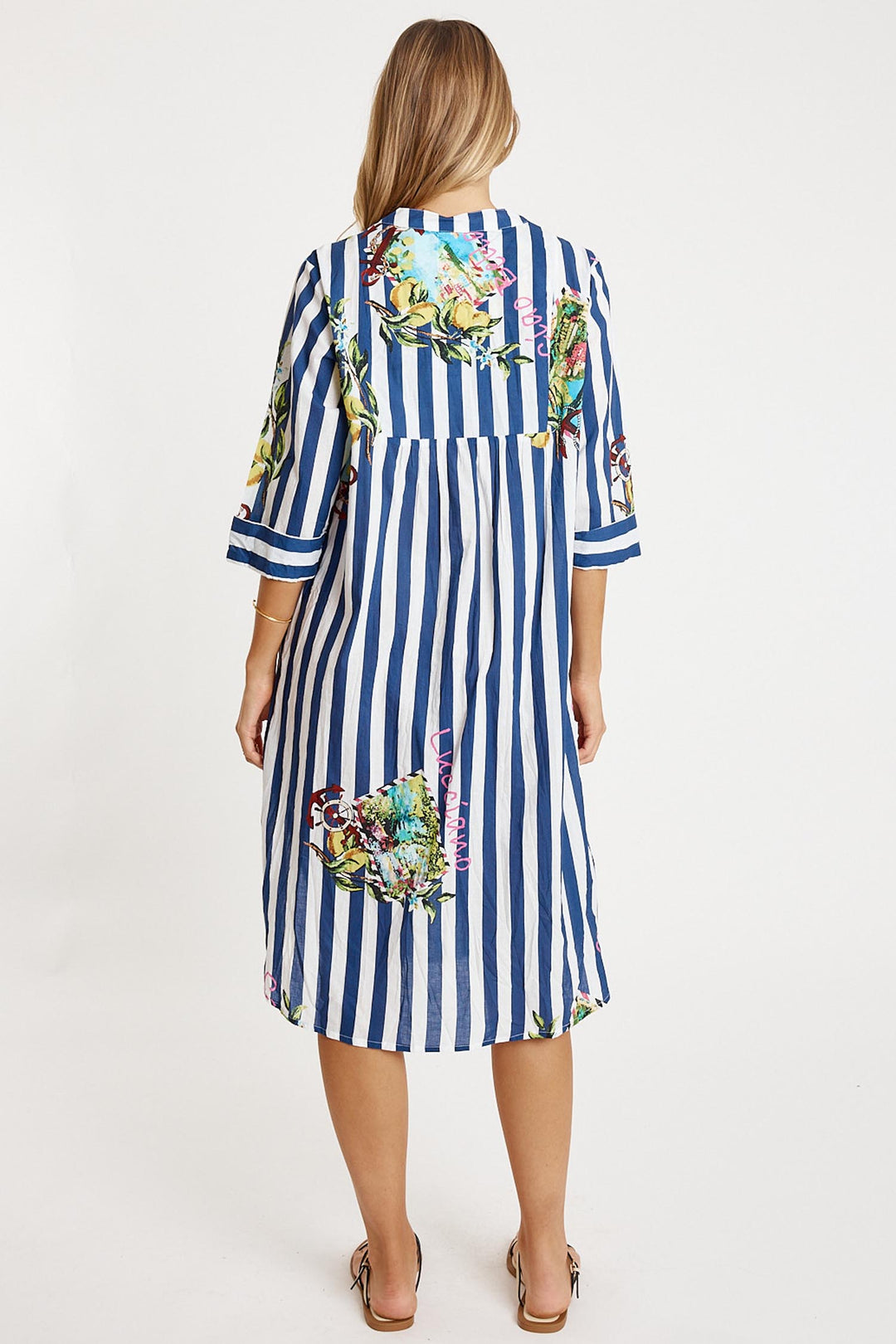 Lucciano Kaftan in Navy Stripe