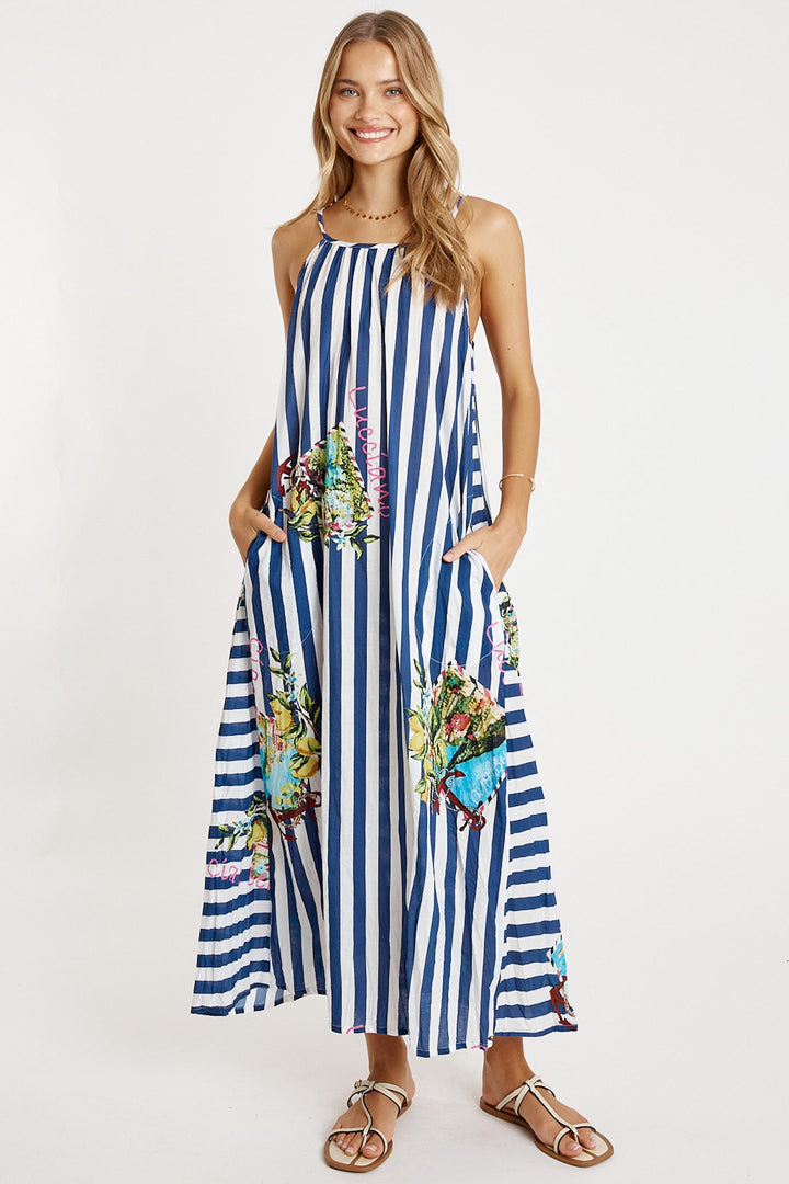Lucciano Maxi Navy Stripe