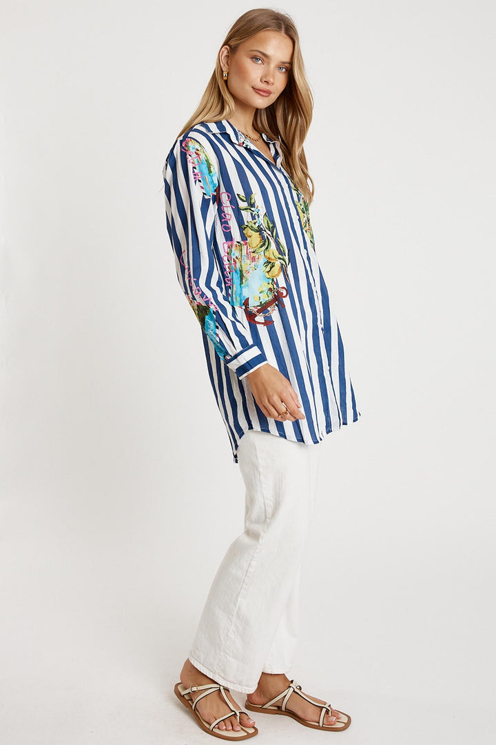 Lucciano Shirt in Navy Stripe