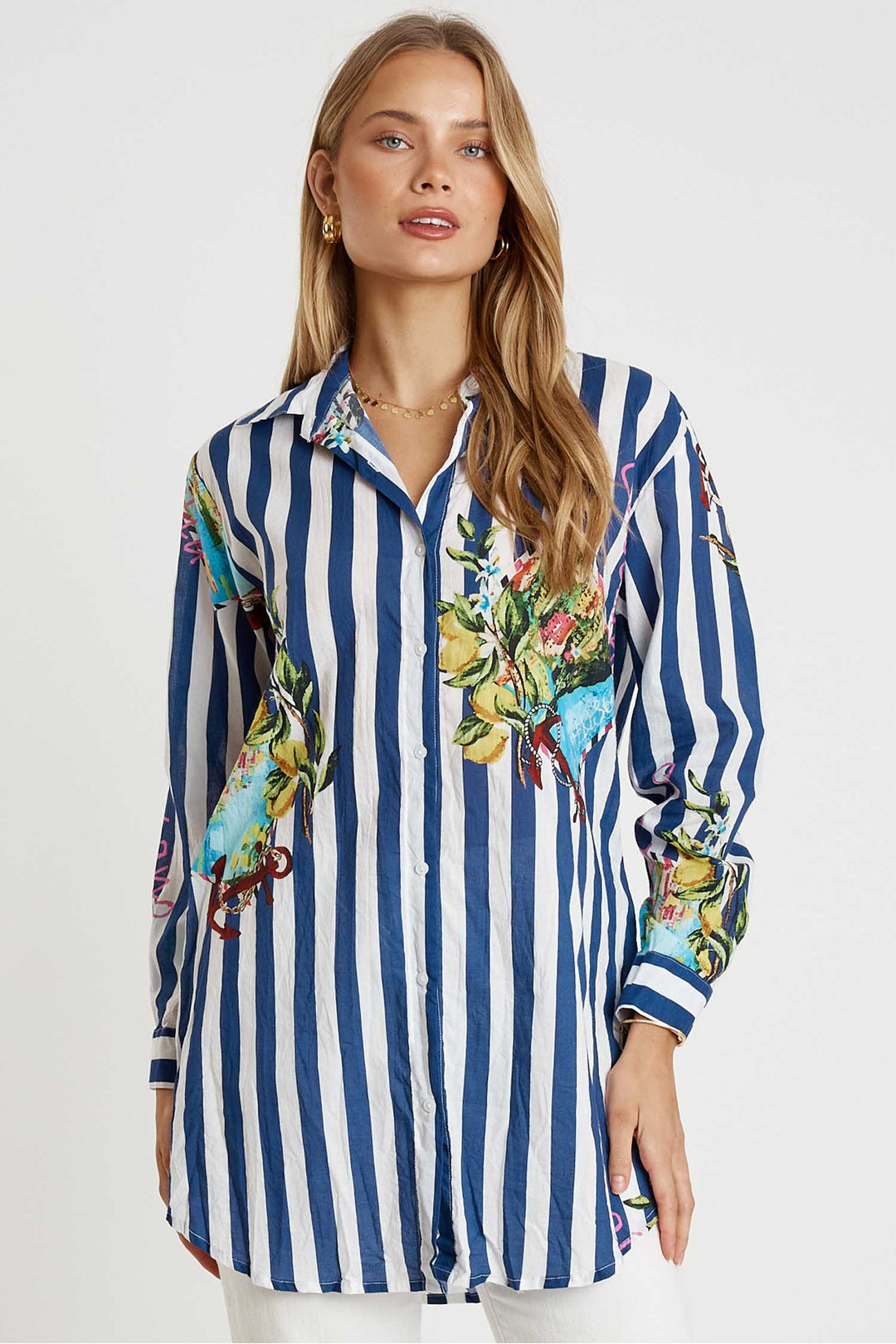 Lucciano Shirt in Navy Stripe