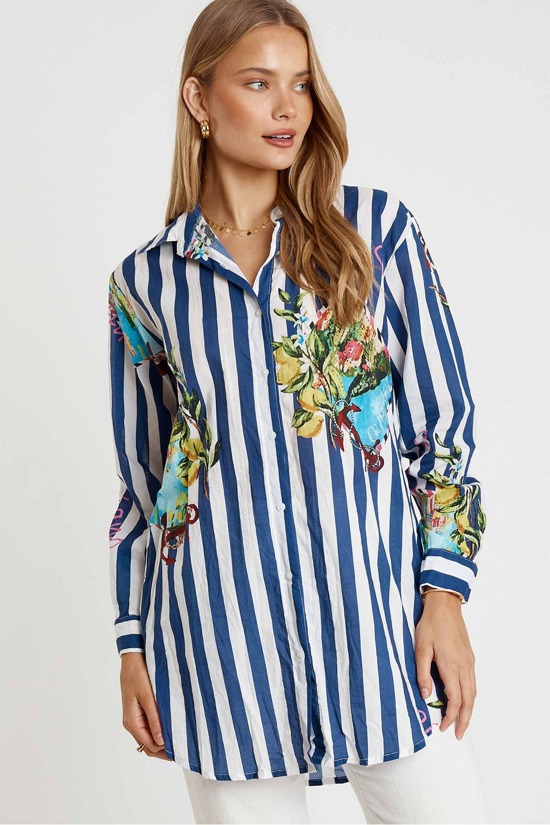 Lucciano Shirt in Navy Stripe