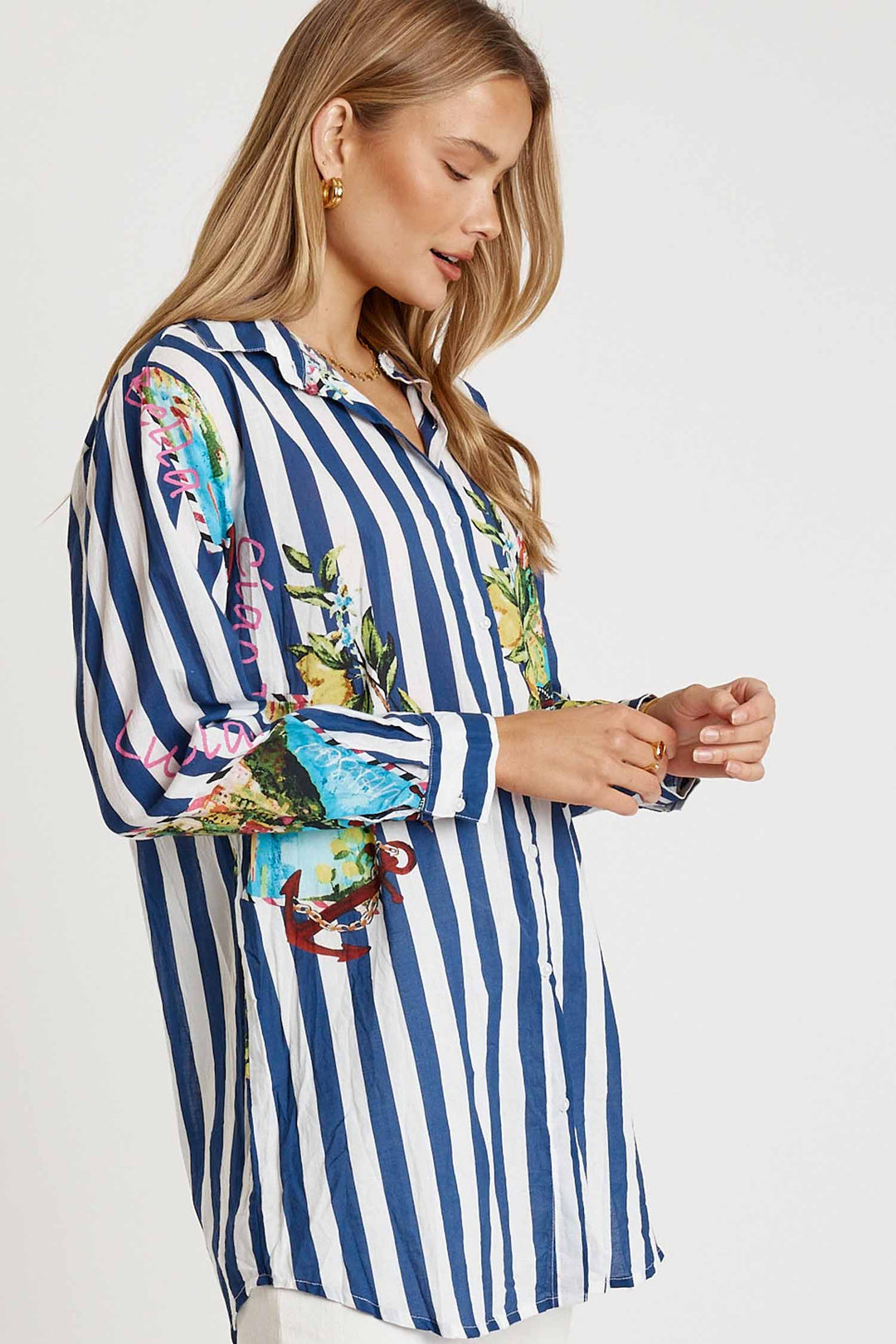 Lucciano Shirt in Navy Stripe