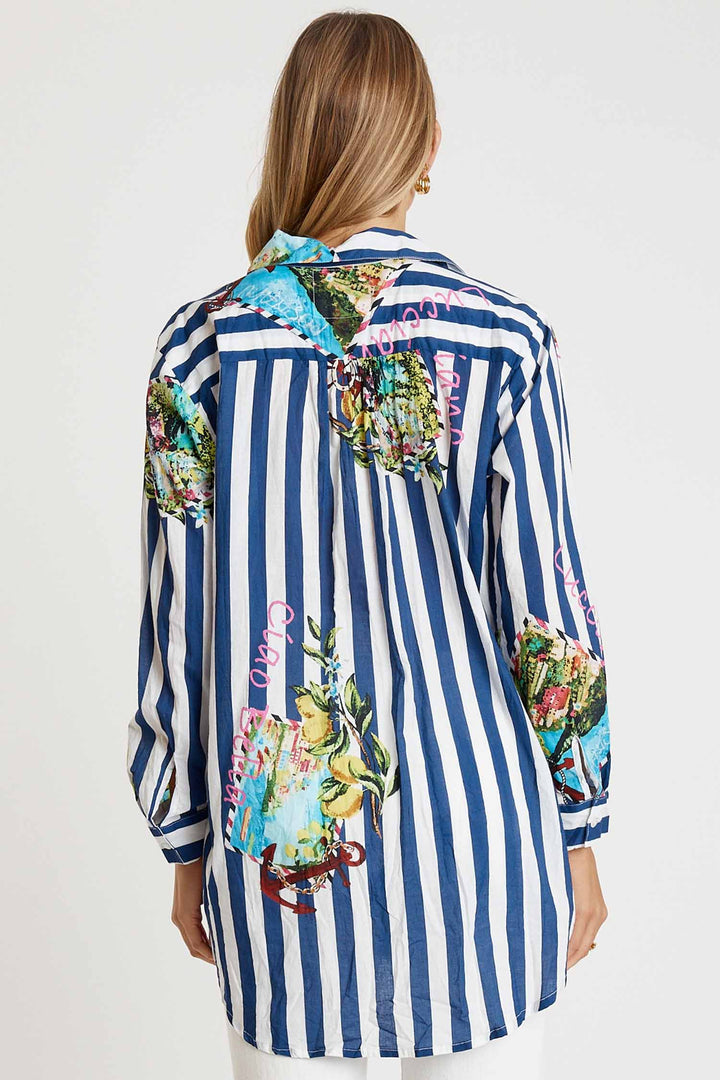 Lucciano Shirt in Navy Stripe