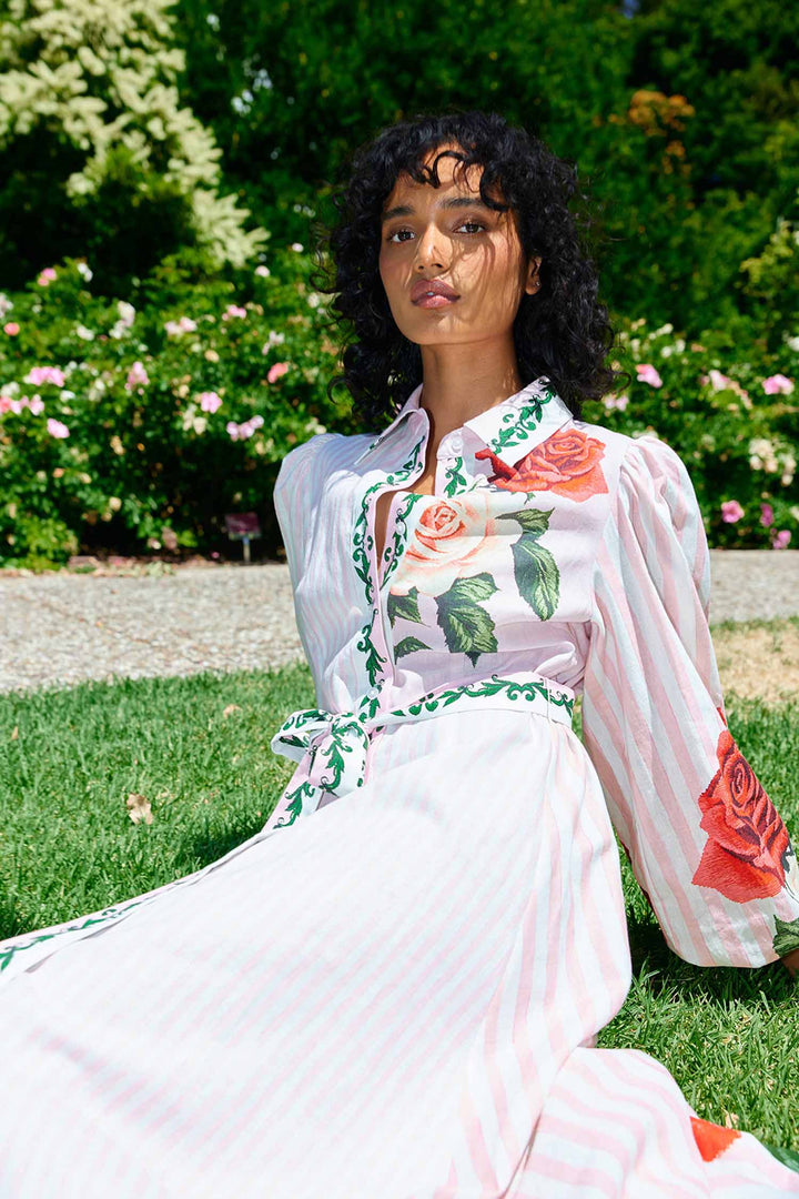 Lucille Maxi Dress in Baby Rose Multi