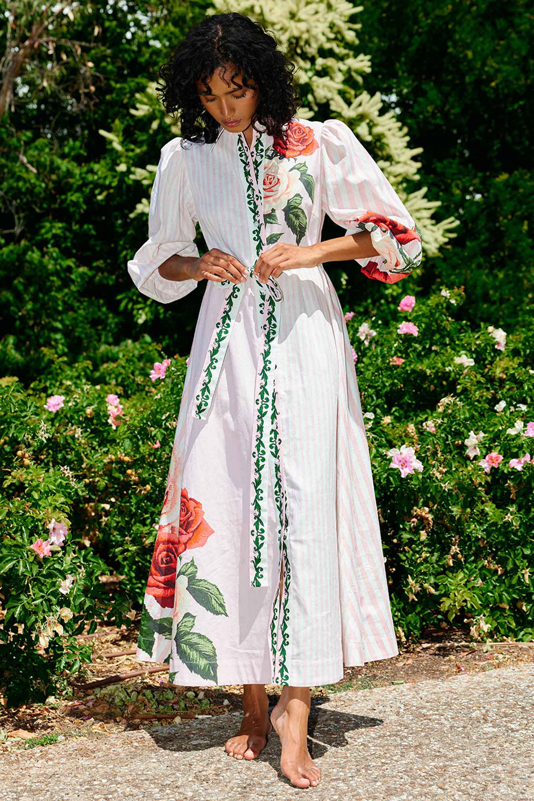 Lucille Maxi Dress in Baby Rose Multi