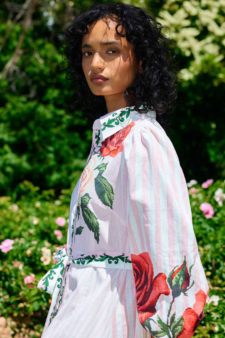 Lucille Maxi Dress in Baby Rose Multi