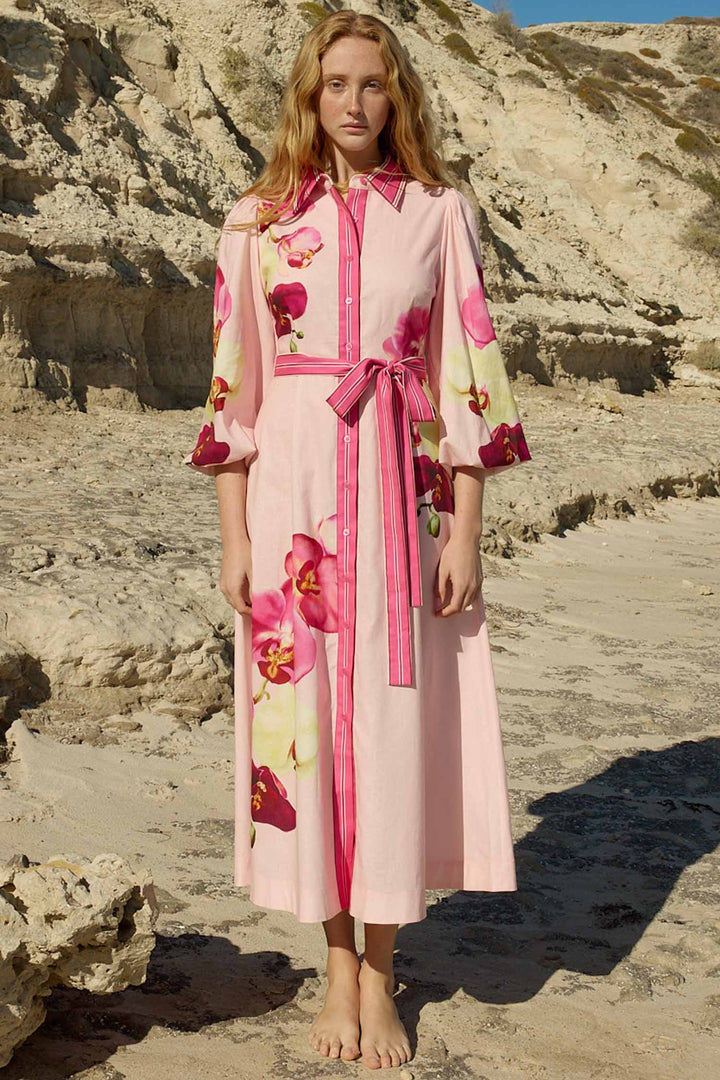 Lucille Dress in Icing Phalae