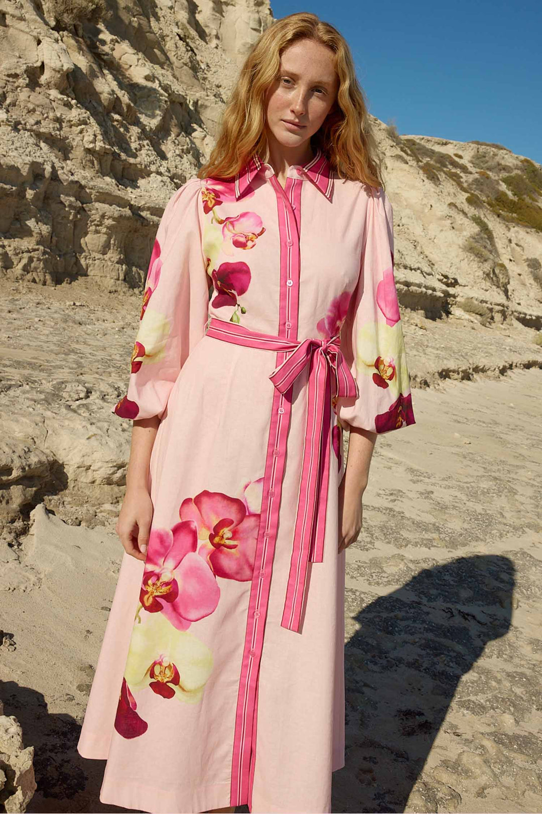 Lucille Dress in Icing Phalae