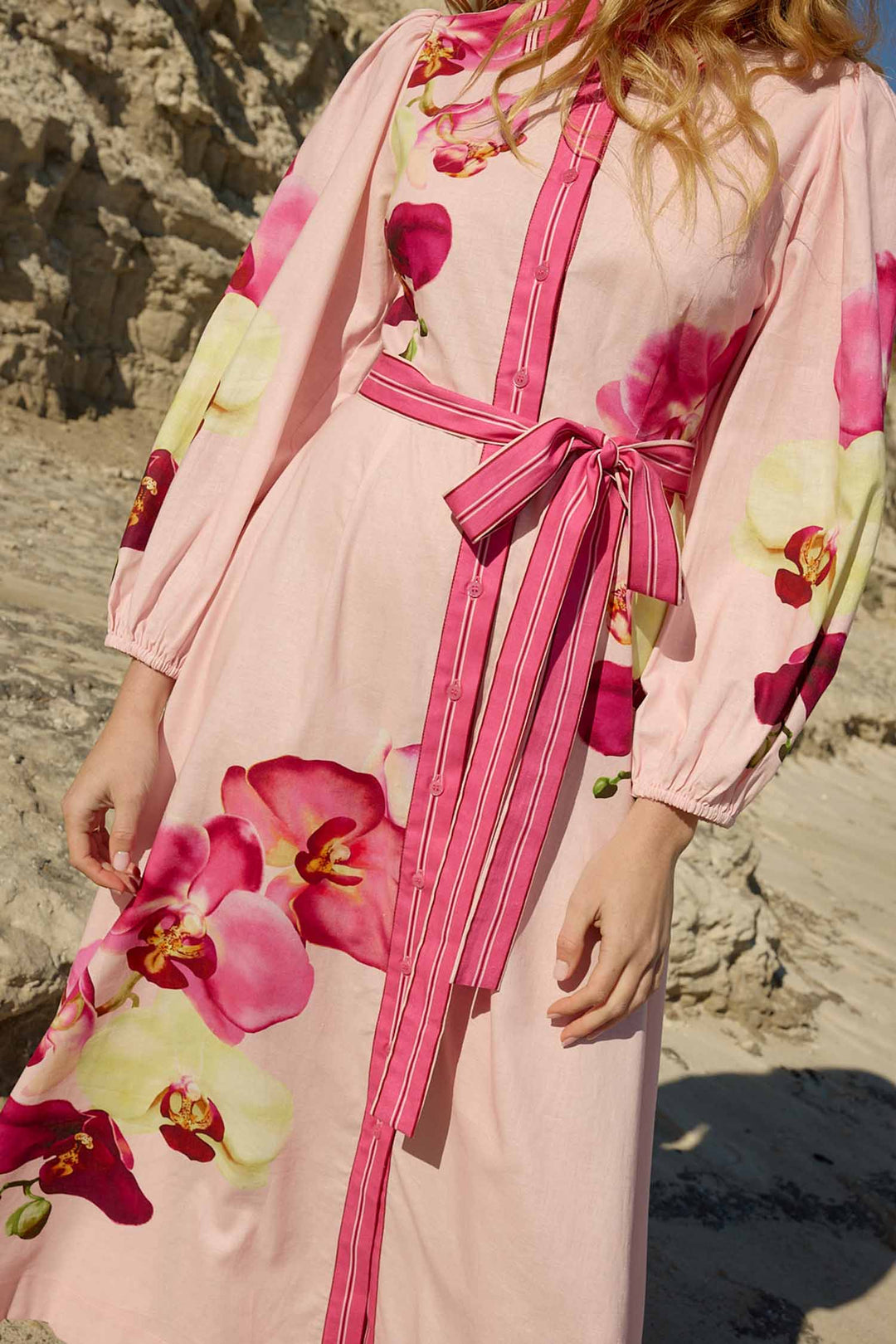 Lucille Dress in Icing Phalae