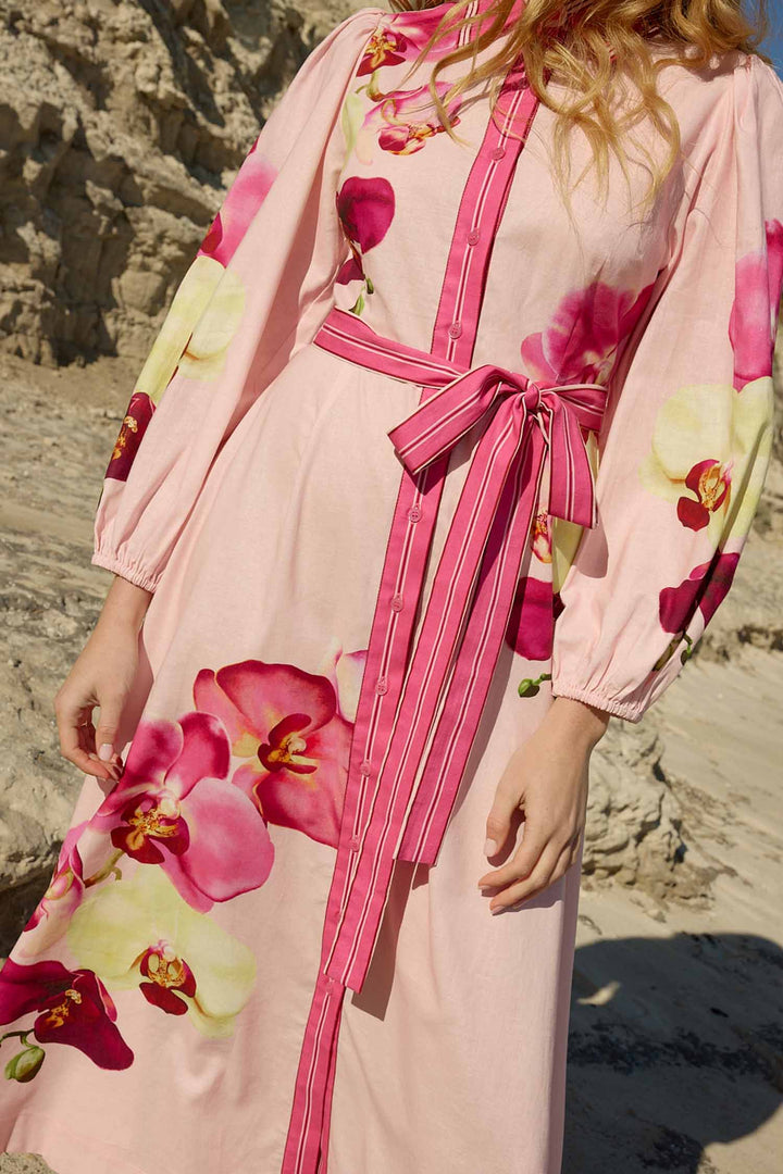 Lucille Dress in Icing Phalae