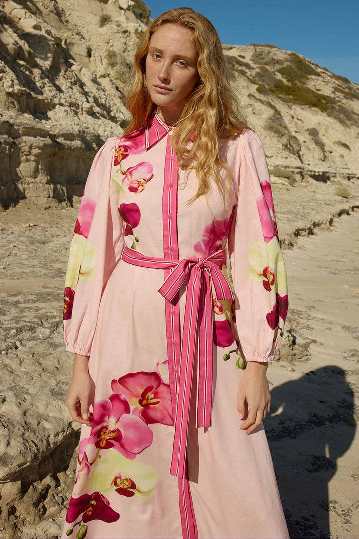 Lucille Dress in Icing Phalae