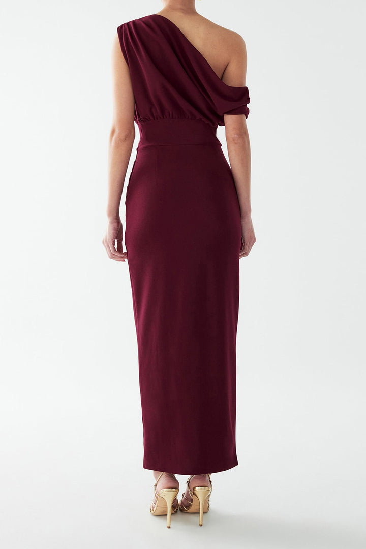Lucy Ankle Dress in Wine