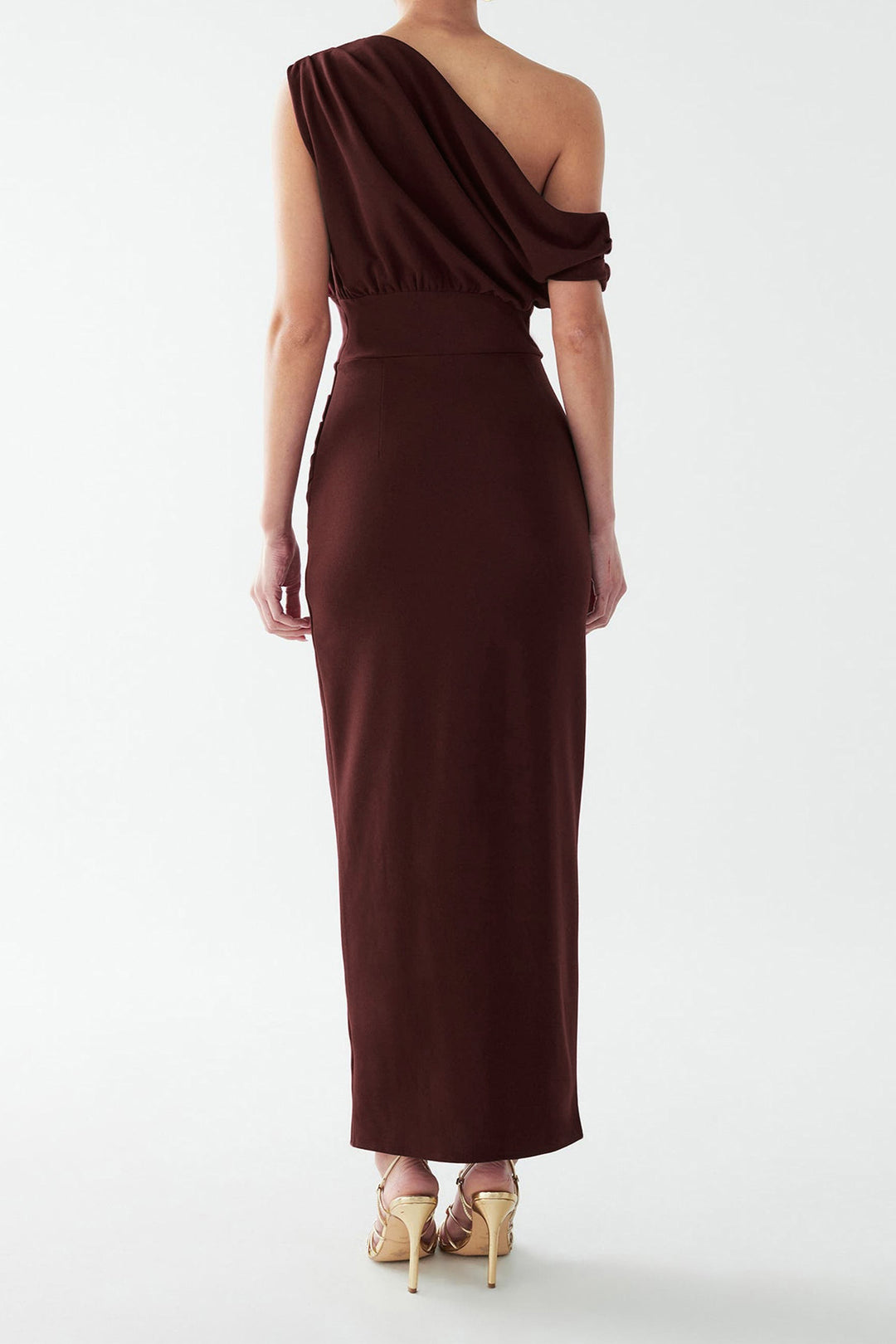 Lucy Ankle Dress in Maroon